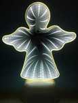 Anioł LED świecący 3D Neon Lampka Lustrzane światło tunelowe + baterie