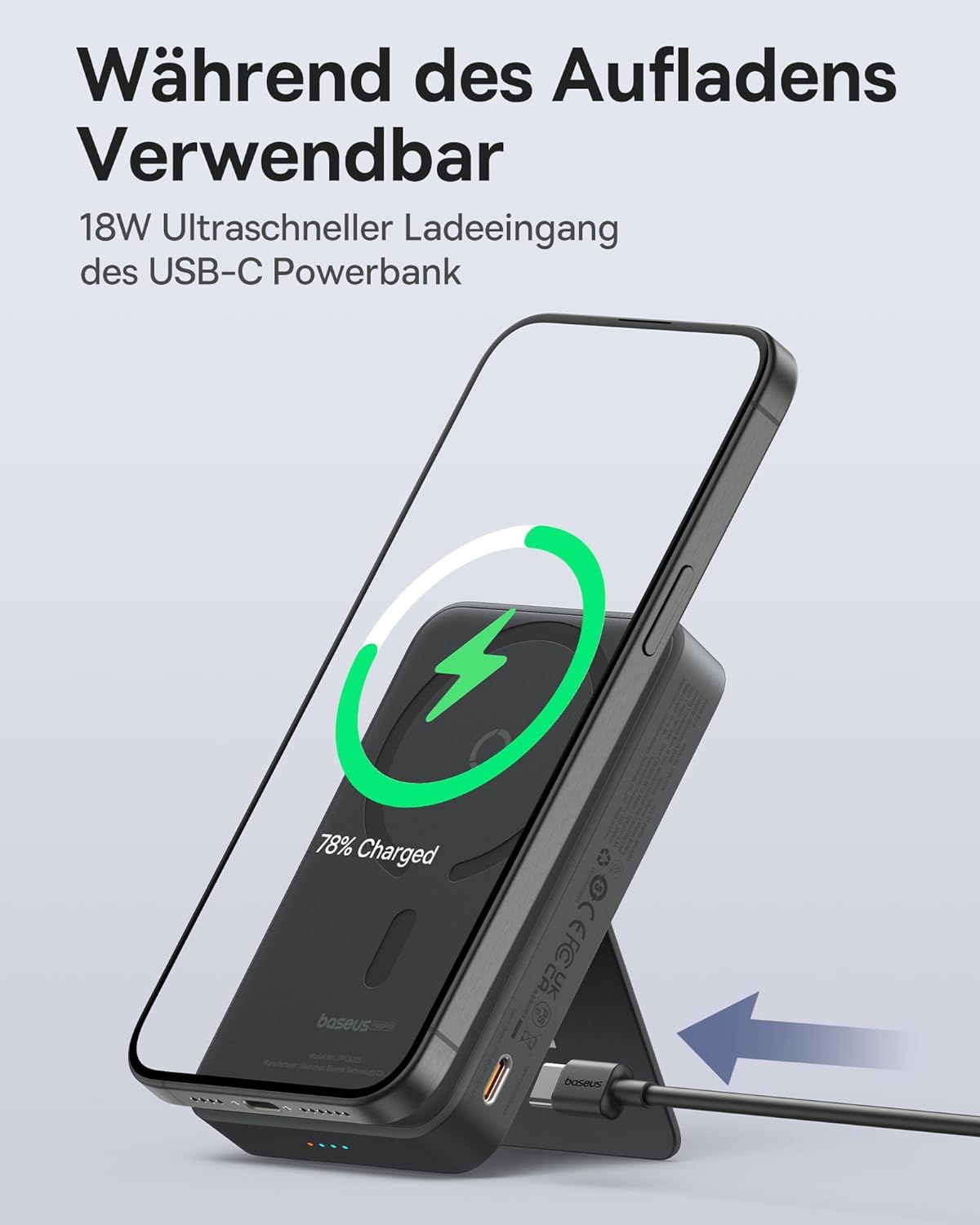 Power Bank Baseus PPCXZ05 MagPro do MagSafe, 5000mAh