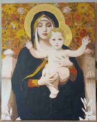 Obraz Matka Boska z Jezuskiem  ręcznie malowany