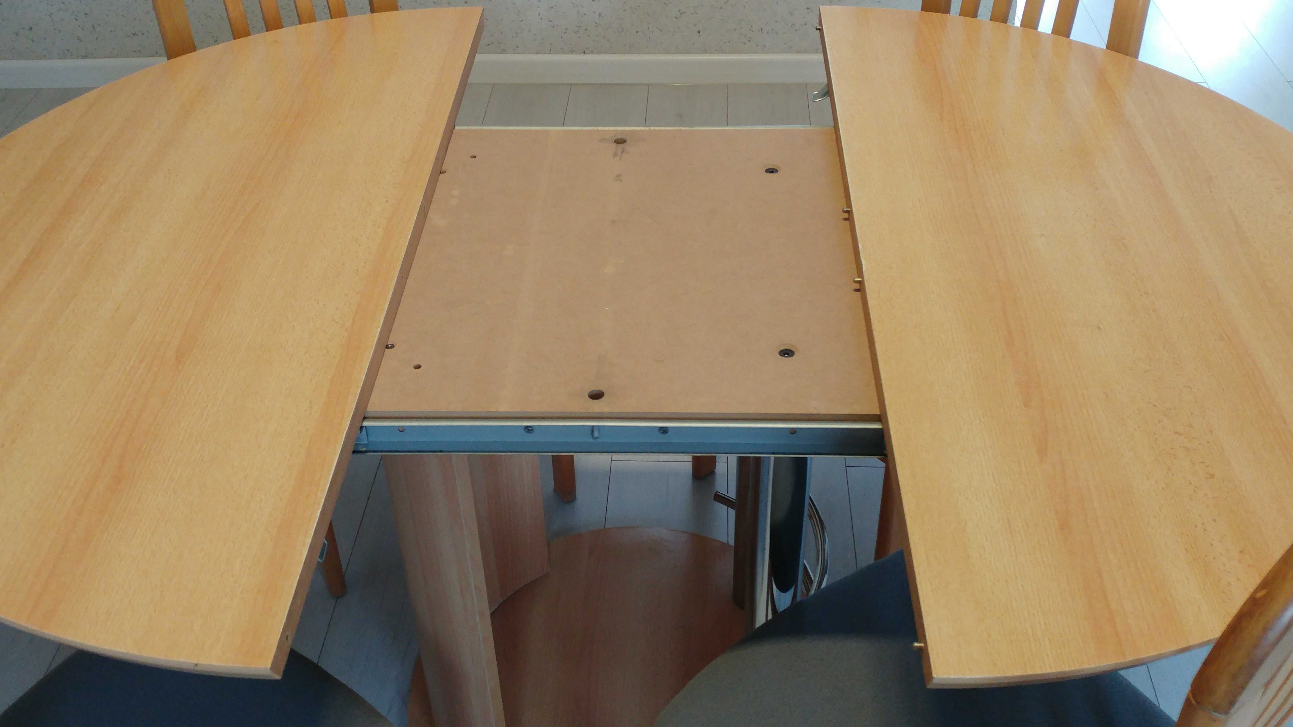 Stół okrągły rozsuwany + 4 krzesła