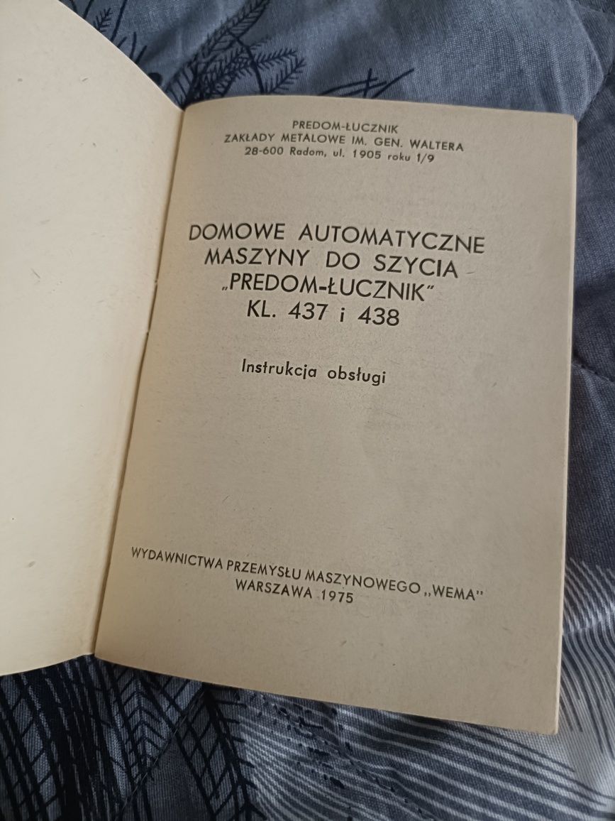 Instrukcja obsługi maszyny do szycia predom