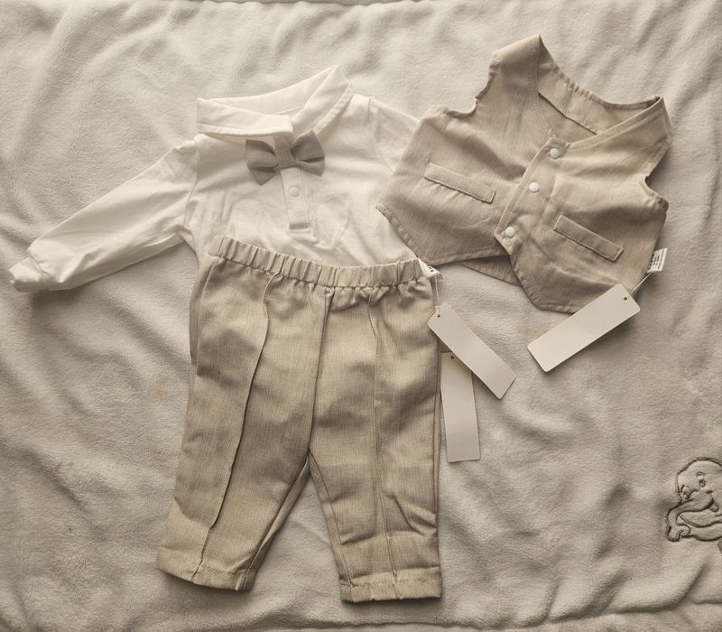 Garniturek niemowlęcy 1-3 miesiące chrzest