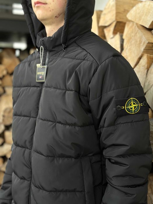 S M L XL XXL // Черный пуховик Стон Айленд - Куртка Stone Island
