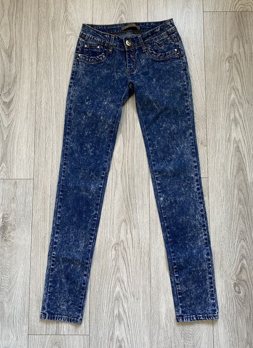 Jeansy Miss RJ, rozmiar 36/S, dopasowane, styl acid wash