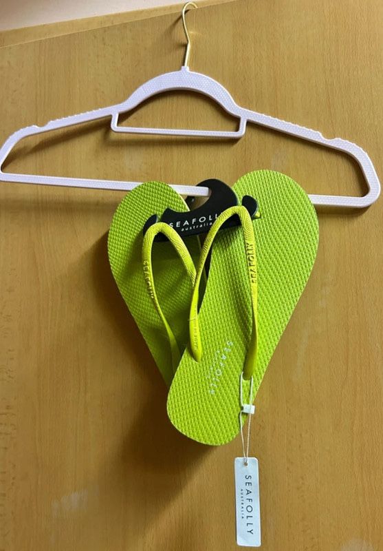 Seafolly Australia neonowe limonkowe japonki na basen plażę 41/42 NOWE