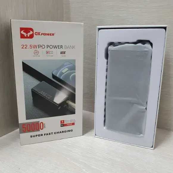 Power Bank на 50000 mAh OX power PD-50 зі швидким заряджанням 22,5W