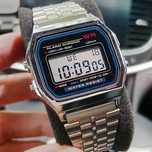 Zegarek elektroniczny WR retro srebrny
