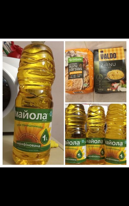 Масло подсолнечное нерафенированное 1 л.Олiя.Сардина.Консервы.Тушенка