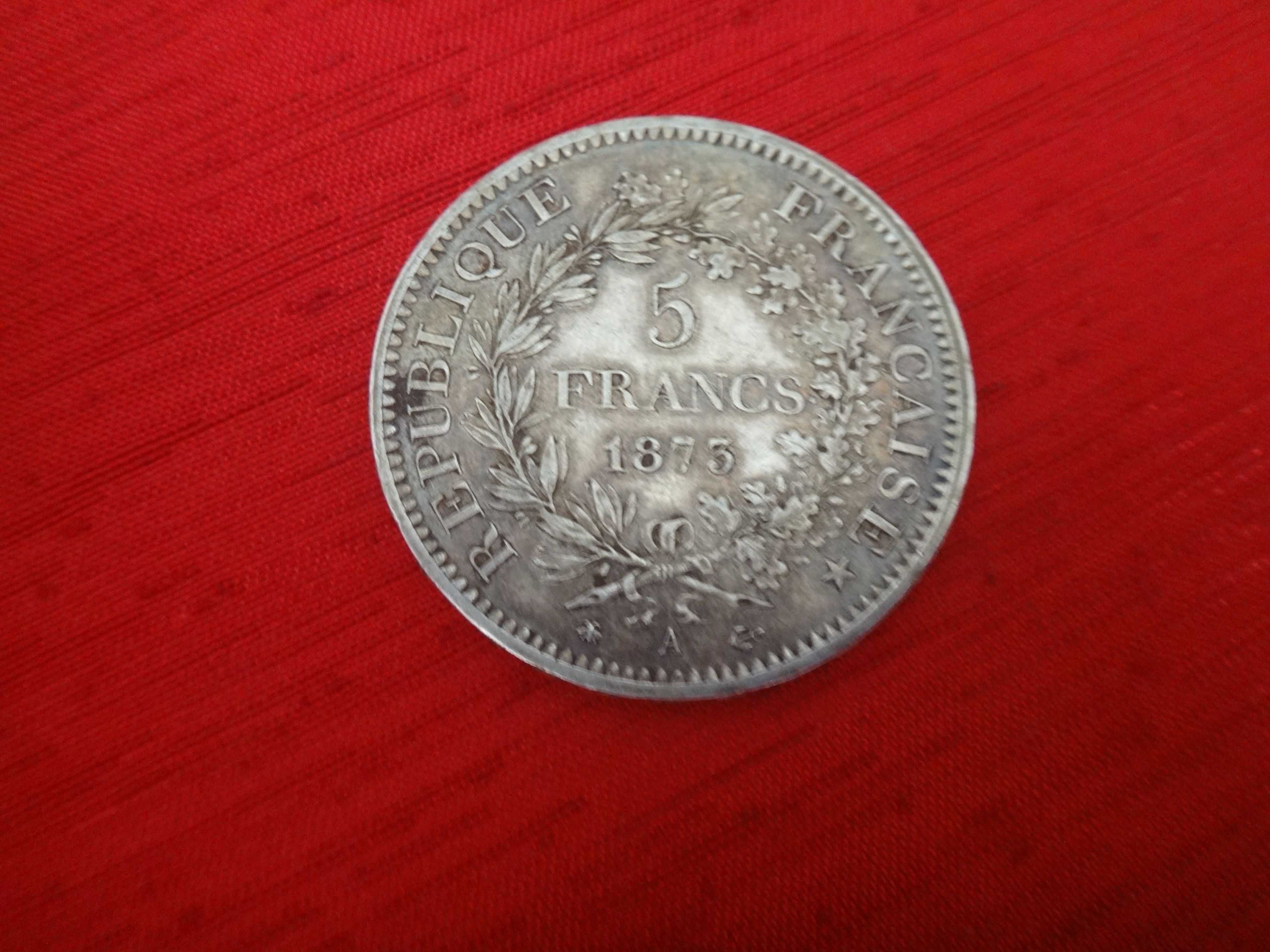 Srebrna moneta 5 franków 1873