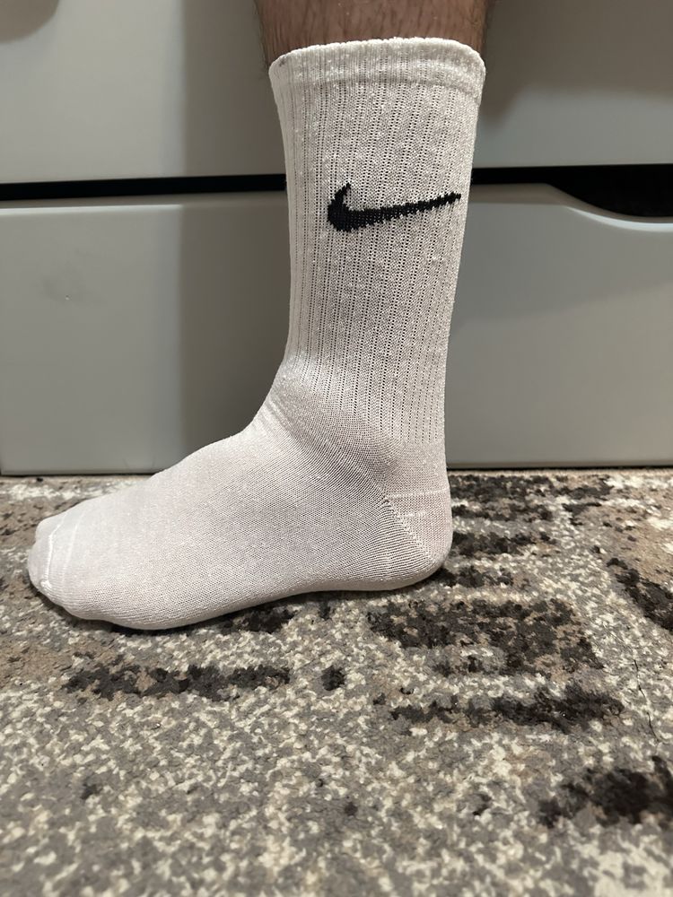 Шкарпетки найк висока резинка чоловічі білі | Роздріп | Дроп | Дешево