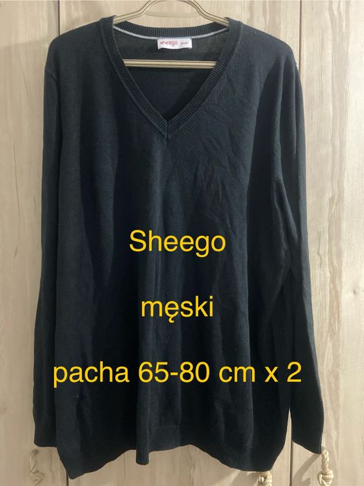 Sheego basic rozm XXL czarna bluzka męski cienki sweter Vintage Y2k