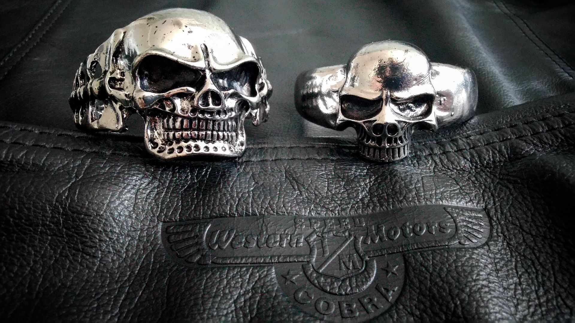 Czaszka skull czacha bransoletka Moto chopper Harley gotyk metal rock