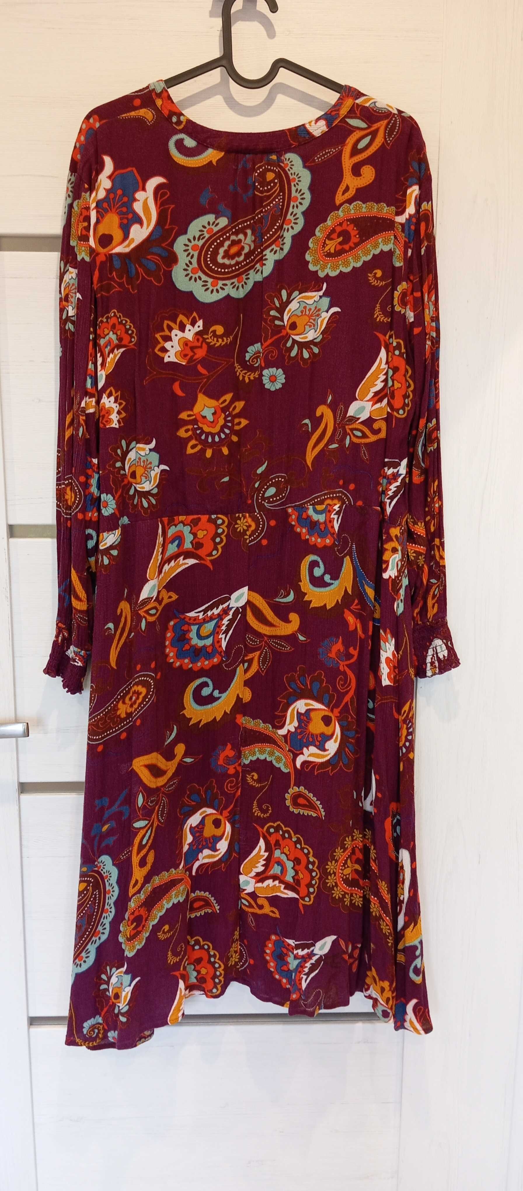 Sukienka w kwiaty 44 XXL Bonprix