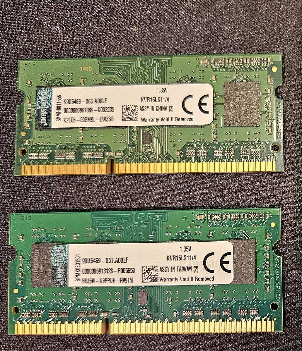 Pamięć RAM  8GB Kingston  (2 x 4GB)  1.35V KVR16LS11/4