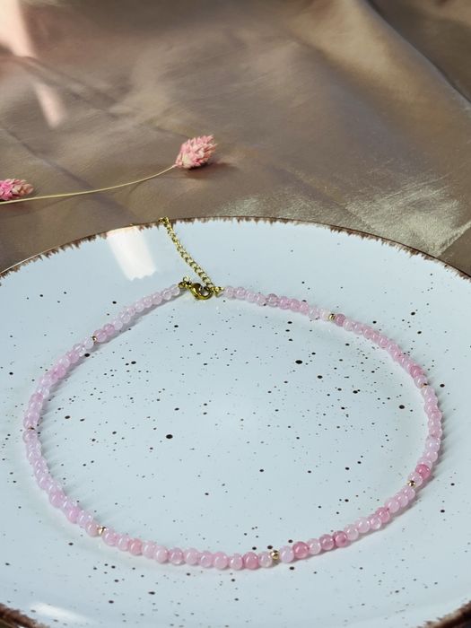 Чокери з рожевого опалу, аквамарину, гранату,