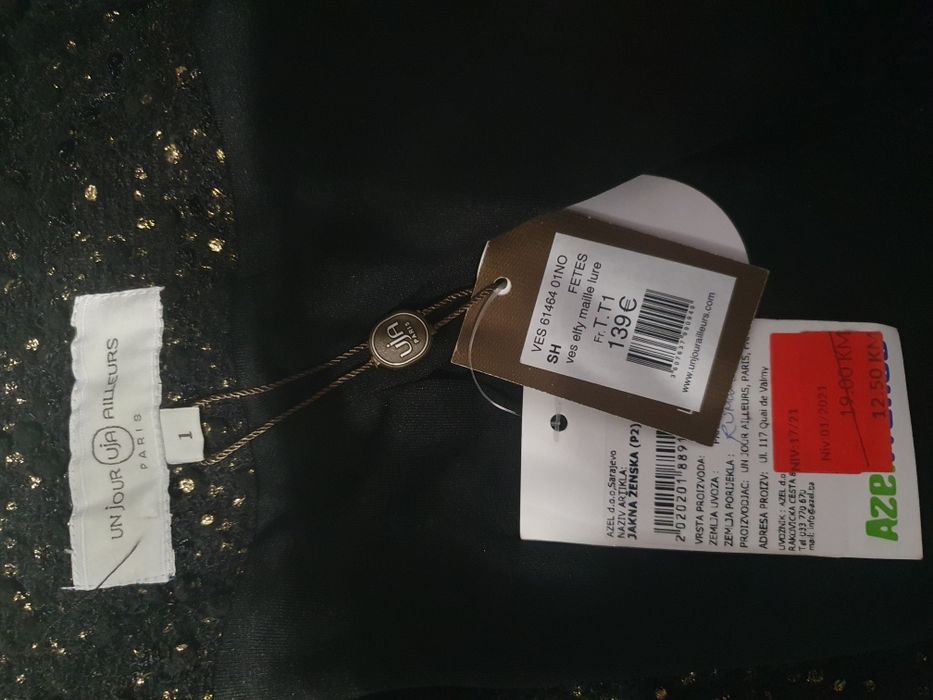 Elegancka kurtka brązowo-złota rozmiar M