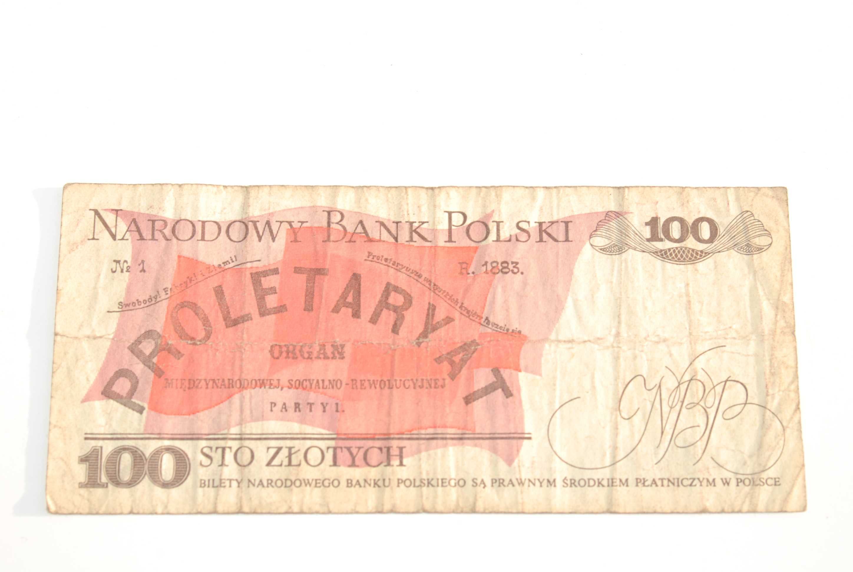 Stary banknot 100 złotych Waryński 1988 antyk