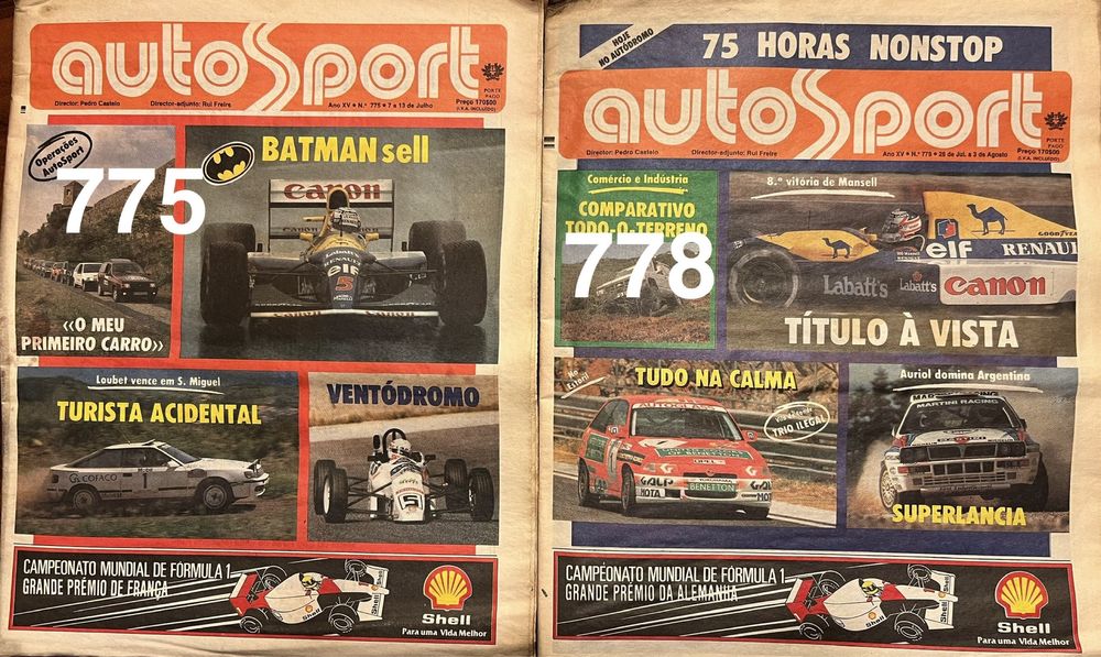 Vendo jornais AutoSport - ano 1992