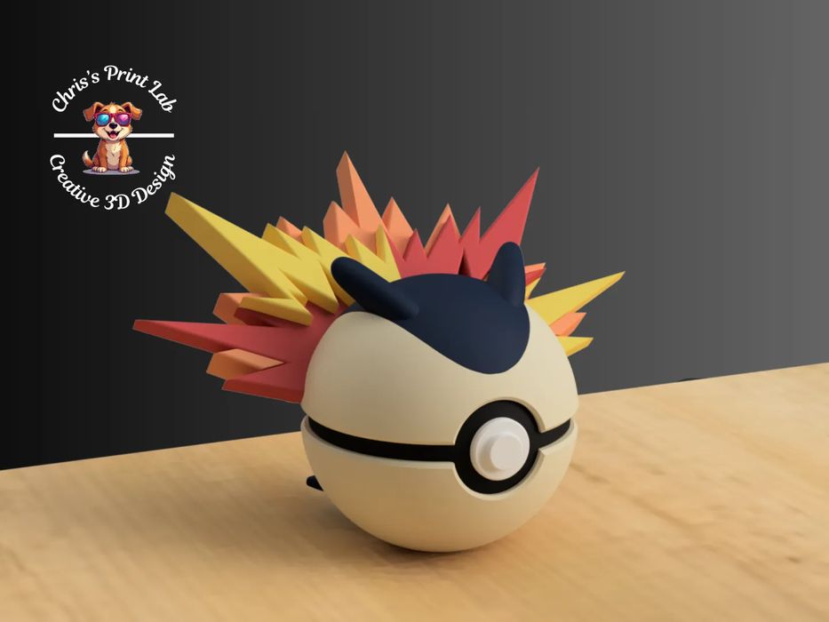 Pokebola Typhlosion #0157 com Fecho de Rosca