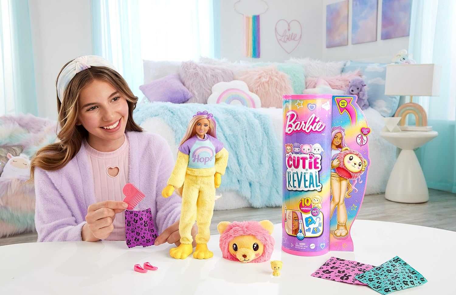 ОРИГИНАЛ! Кукла Барби лев Barbie Cutie Reveal Doll Lion Plush Costume