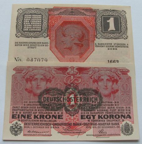 Banknot AUSTRO-WĘGRY 1 Korona 1916 ROK - Z PACZKI - Kolekcjonerski