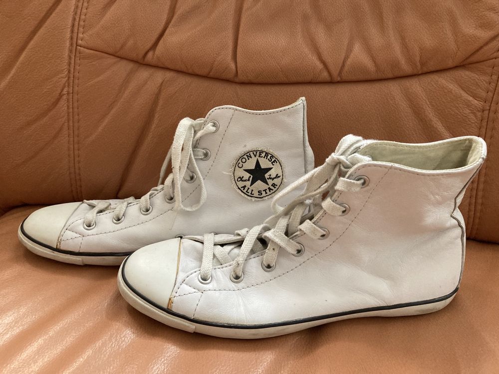 Trampki Converse skórzane białe wysokie r. 38