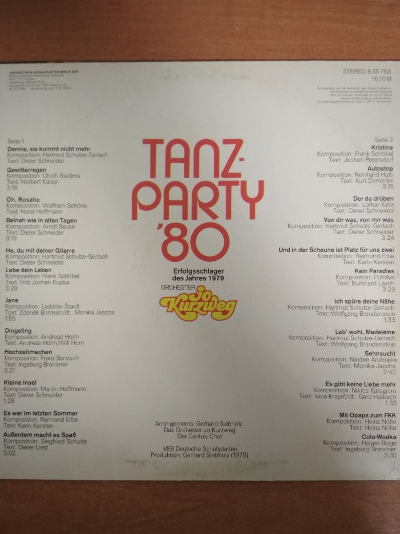 Пластинка. Tanz- party 80