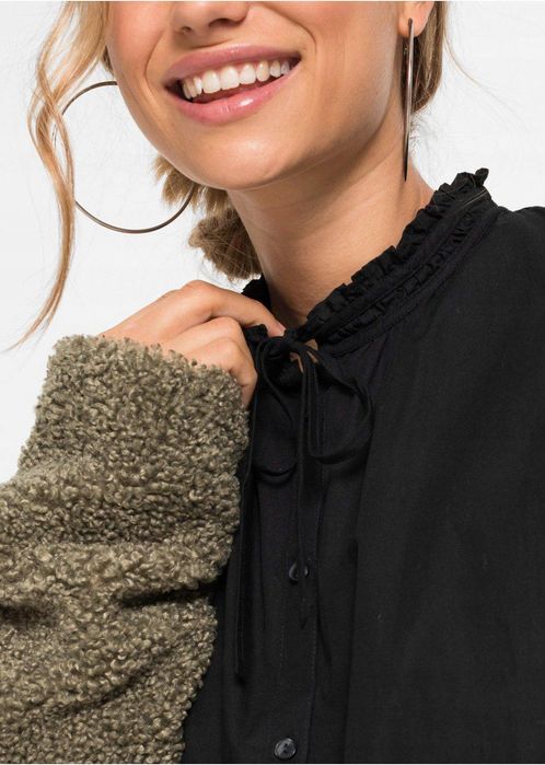 B.P.C bluzka koszulowa czarna dłuższa 34.