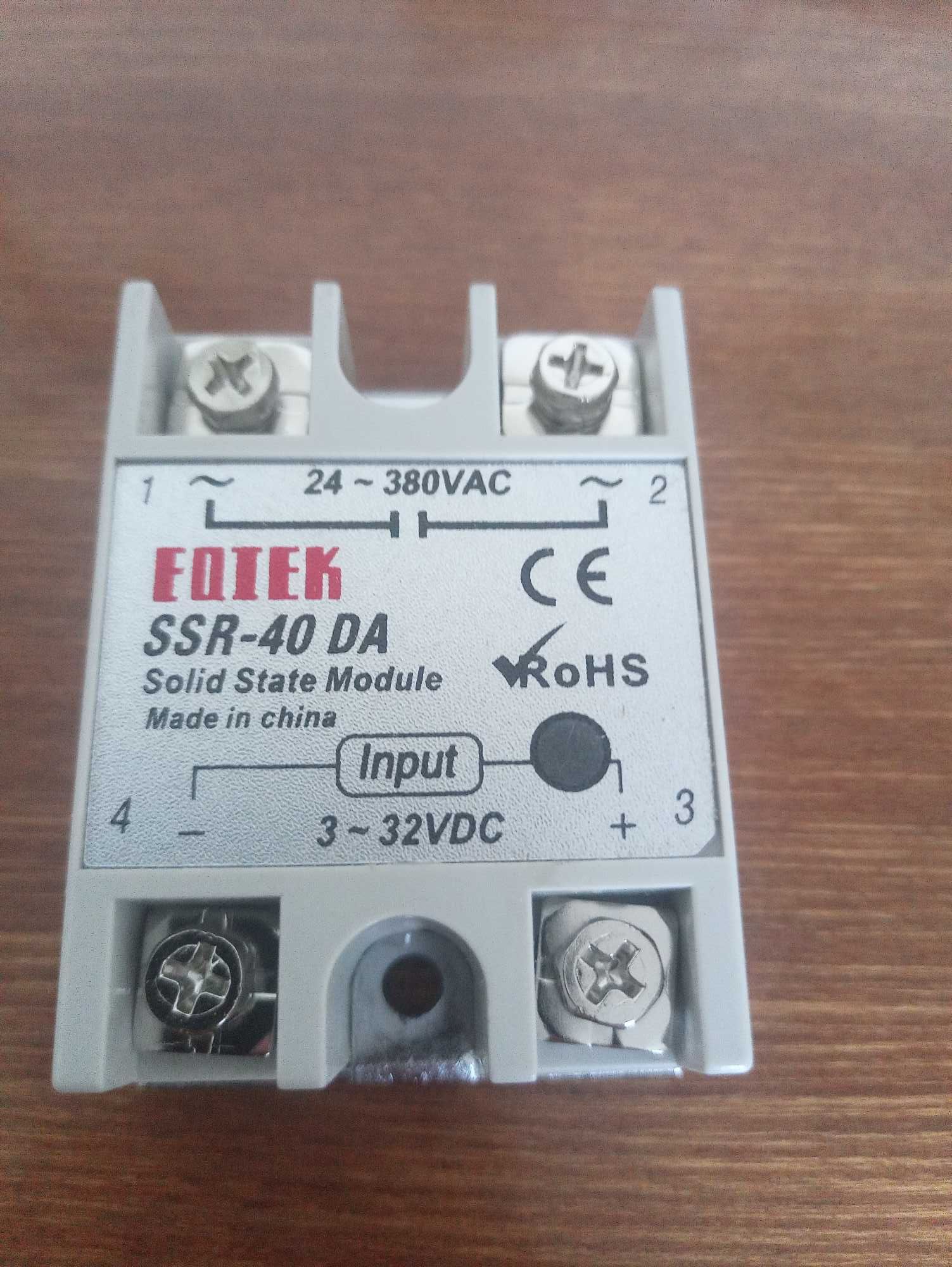 Твердотельное реле ssr 40da управление 3-32В постоянный ток до 3 кВт