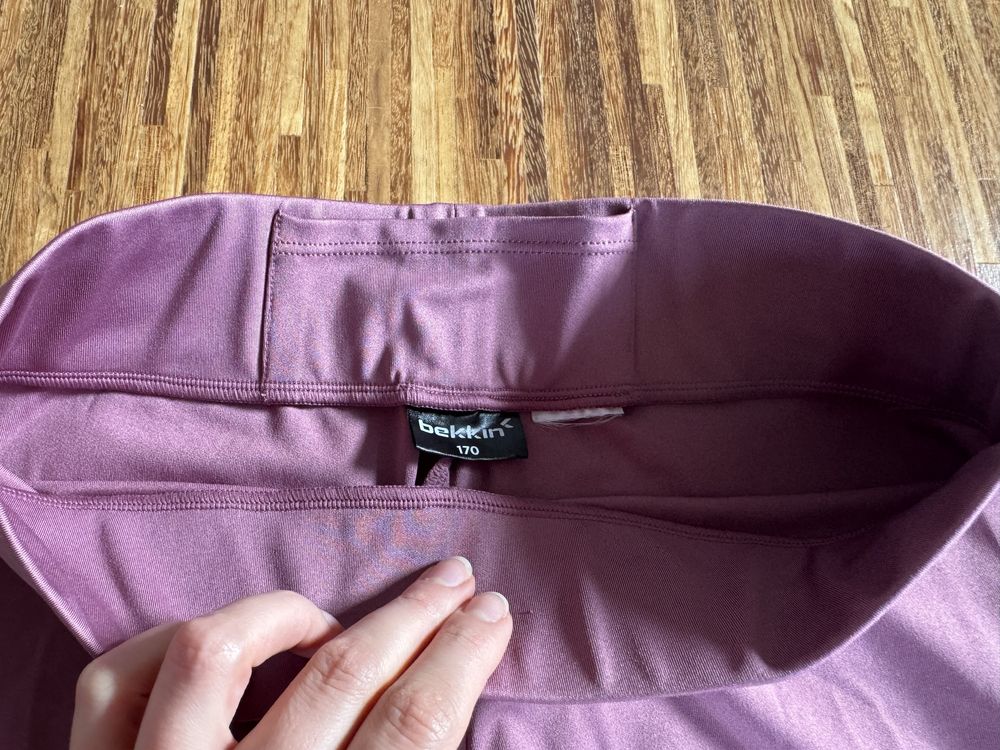 Legginsy sportowe Bekkin jak nowe S-L rôżowe wygodne logowane