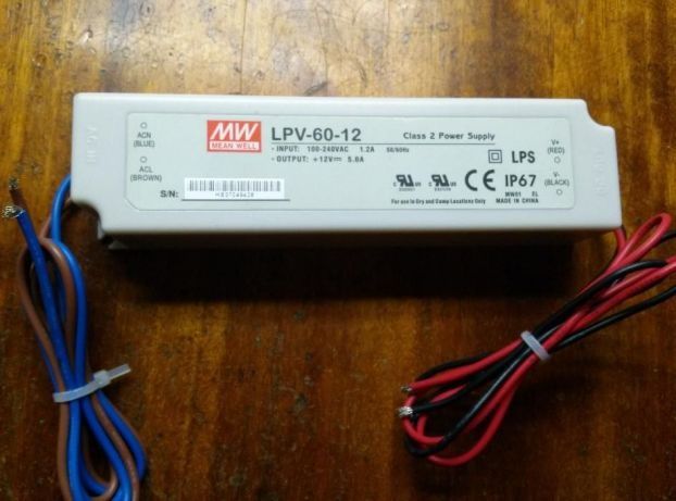 Блок питания герметичный Mean Well 60W 12V 5A IP67 LPV-60-12