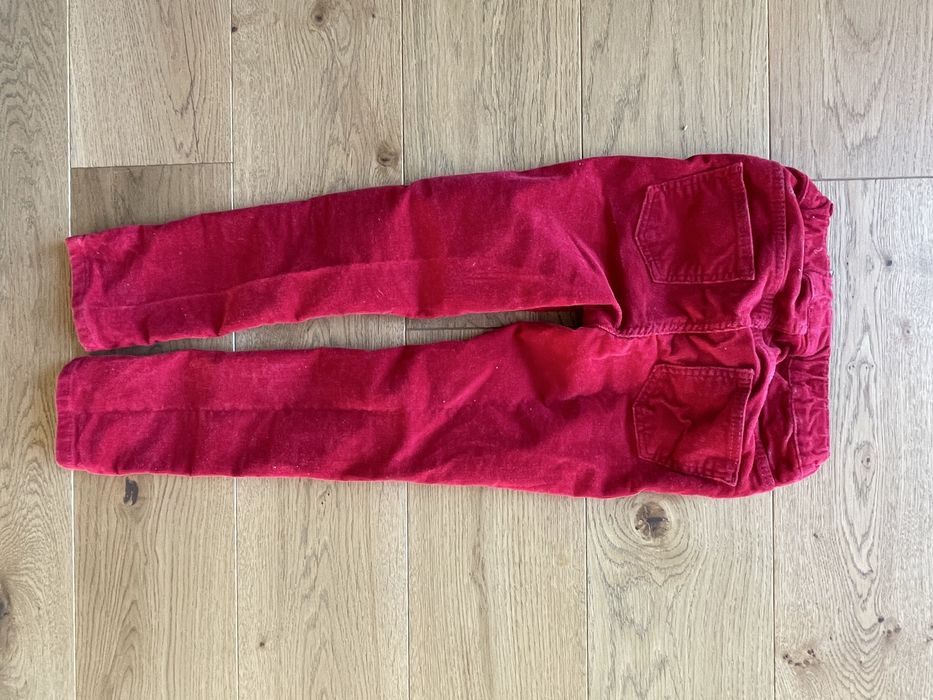 czerwone sztruksy H&M 110 slim
