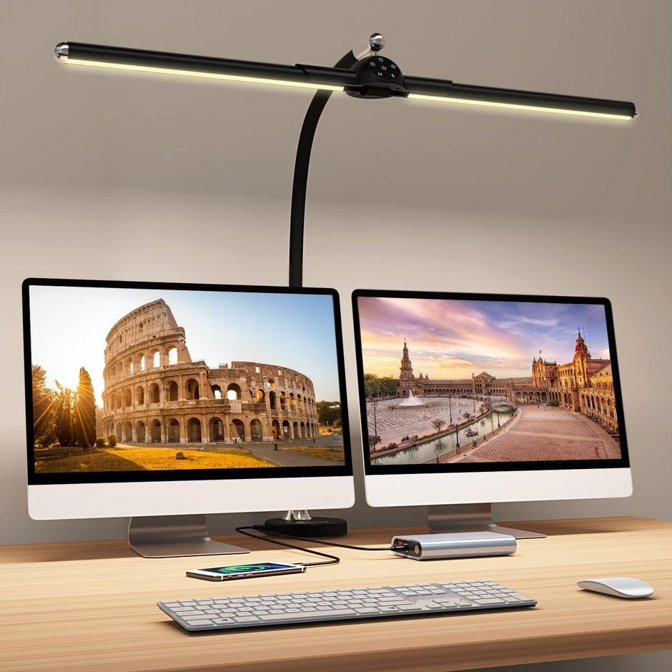 Lampa biurkowa podwójna led na monitory