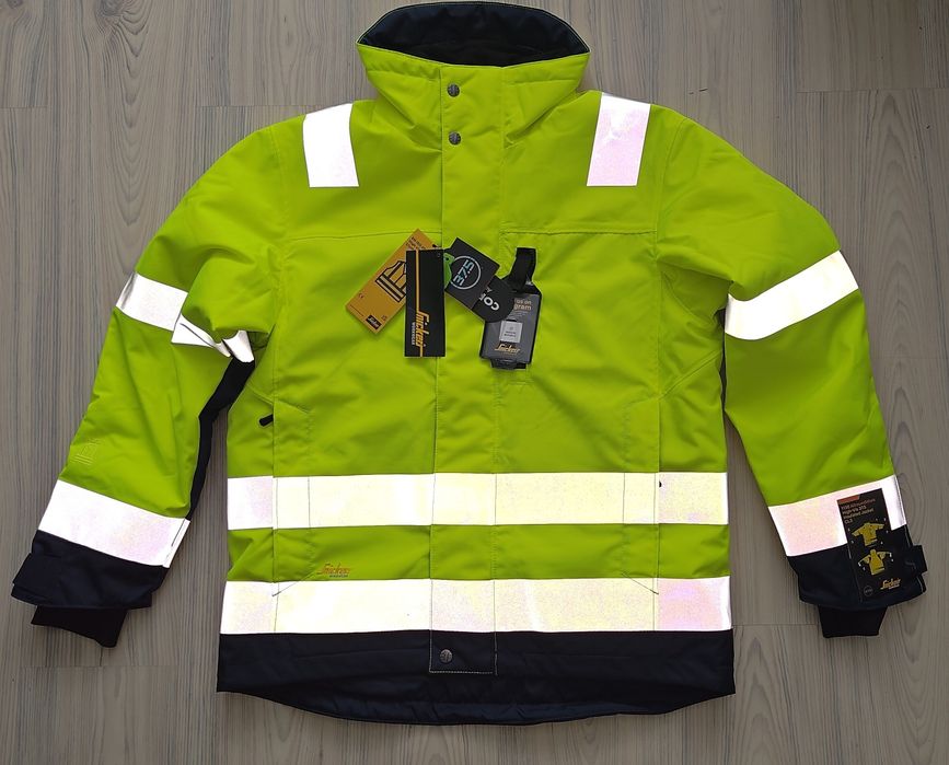 1130 Snickers AllroundWork L High- Vis 37,5 zima  kurtka robocza odbla