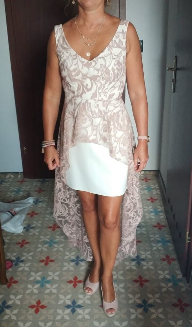 Lux Wear sukienka asymetryczna z koronką 38  wesele studniówka