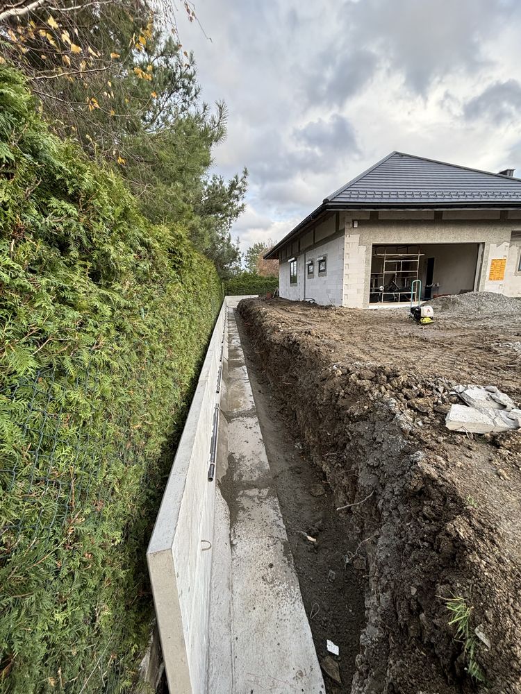 Elki betonowe bloki mury oporowe ukladanie skał ploty betonowe skarpy