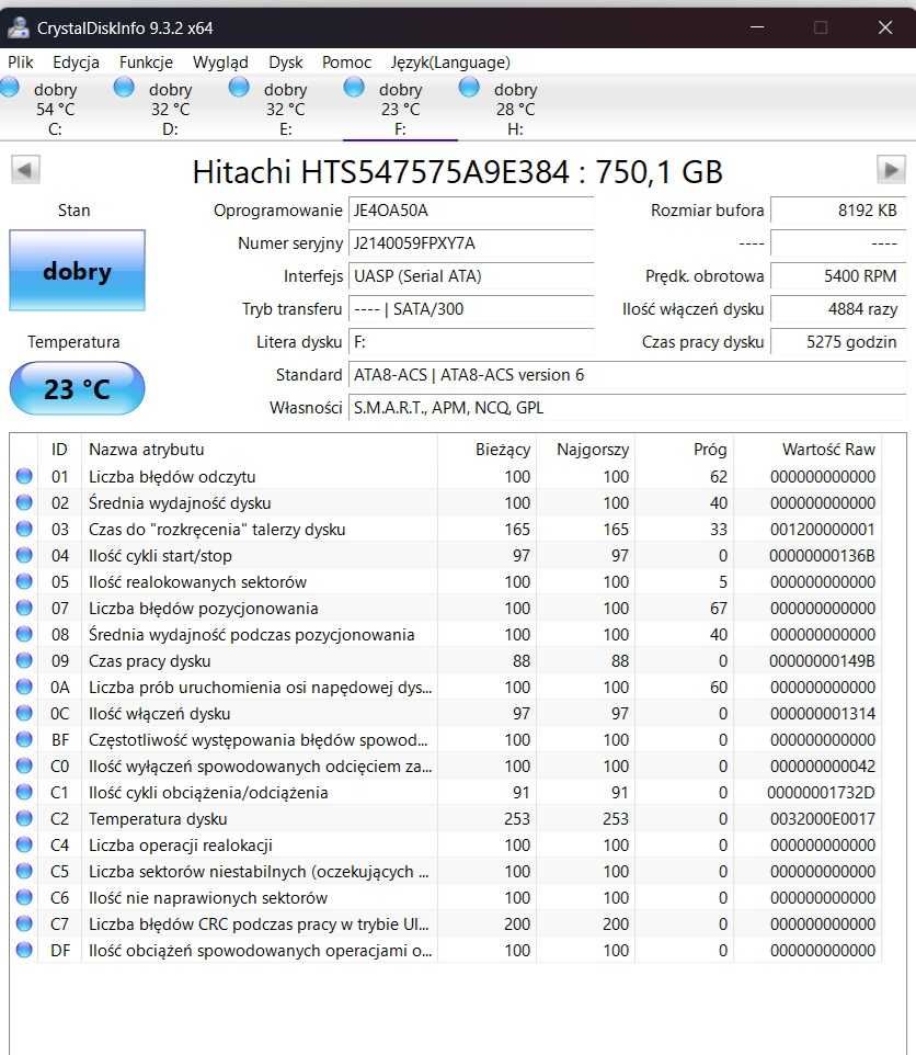 Dysk 1TB 2.5" Samsung Seagate WD Toshiba sprawny