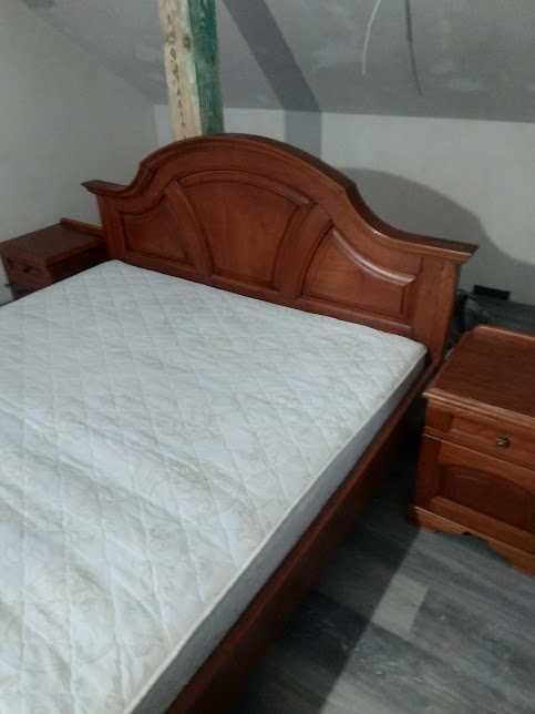 Ліжко двоспальне з тумбочками, дуб моноліт, 200*170, 40*40