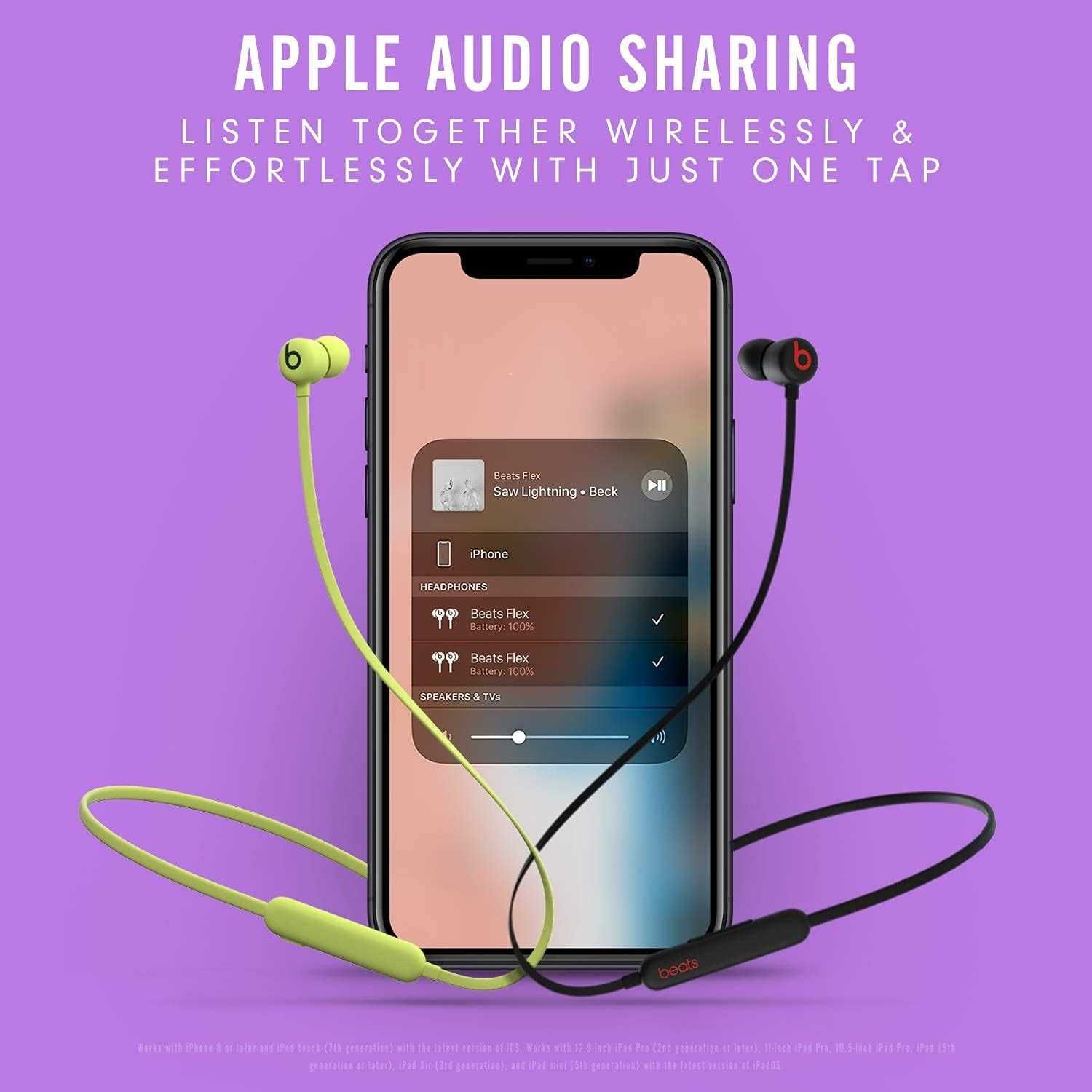 Beats Flex słuchawki bezprzewodowe Bluetooth dokanałowe Apple W1 żółte