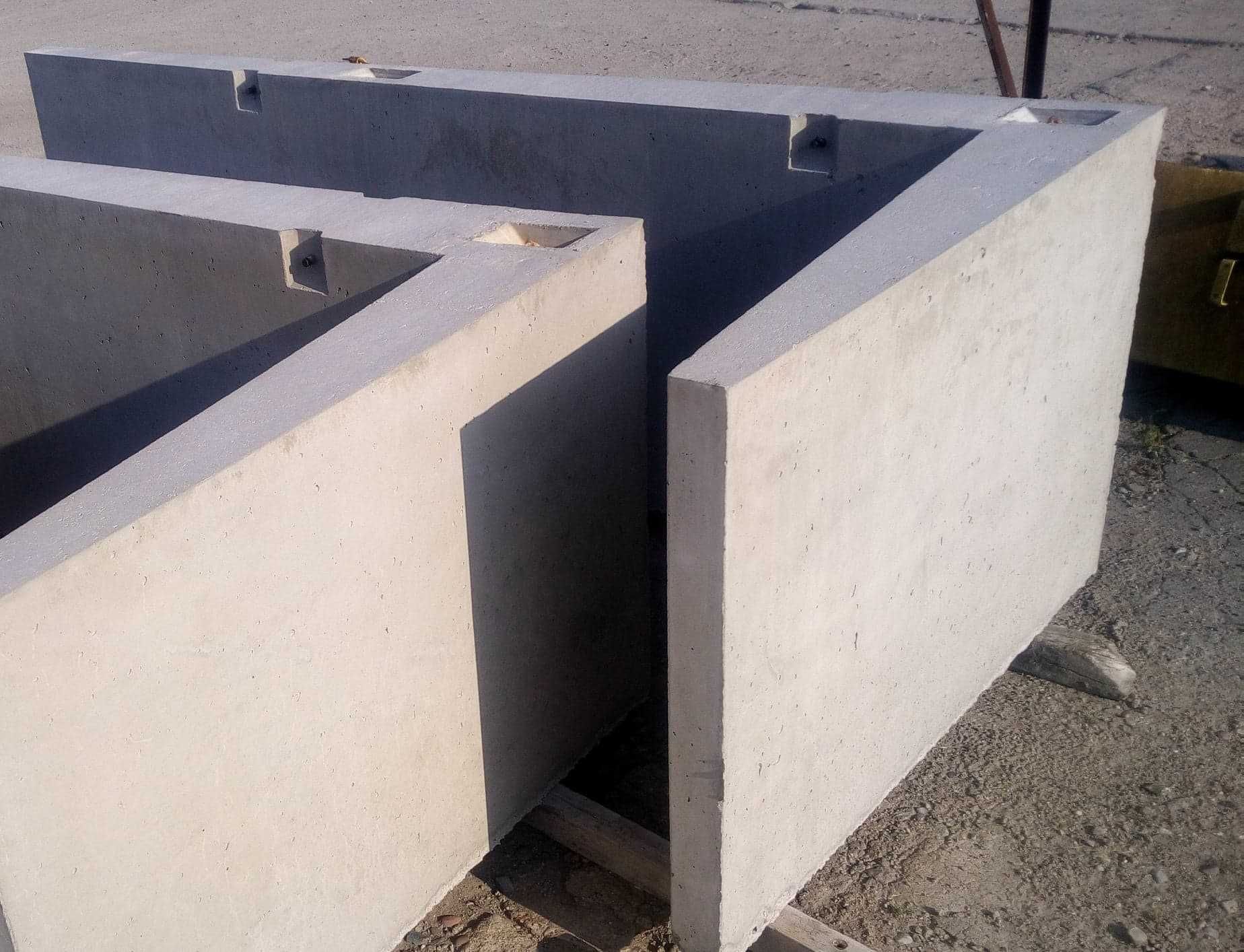 Elki betonowe, Ściany oporowe typu "L"