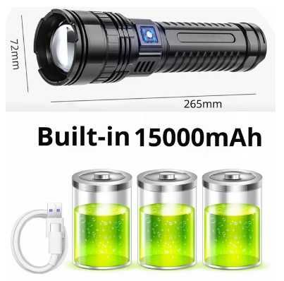 Найпотужний світлодіодний Тактичний ліхтар 10000LM 800W 6000mah