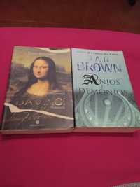 2 livros de Dan Brown"Código DaVinci e Anjos e Demônios"