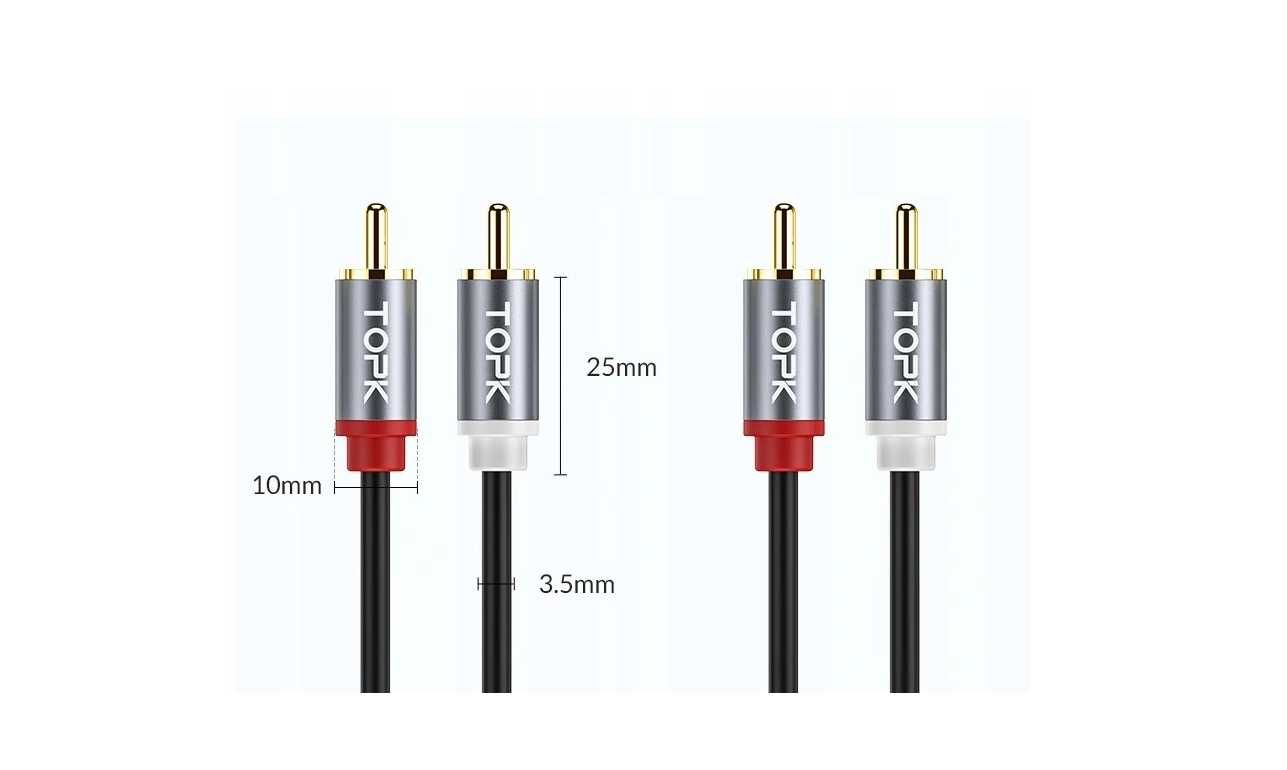 Kabel TopkKable L20 2x RCA (cinch) - 2x RCA (cinch) 1 metr