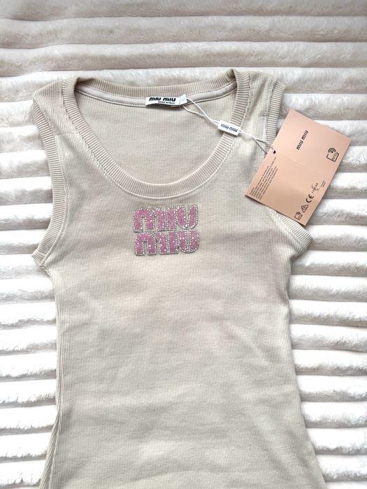 Top Miu Miu bezowy