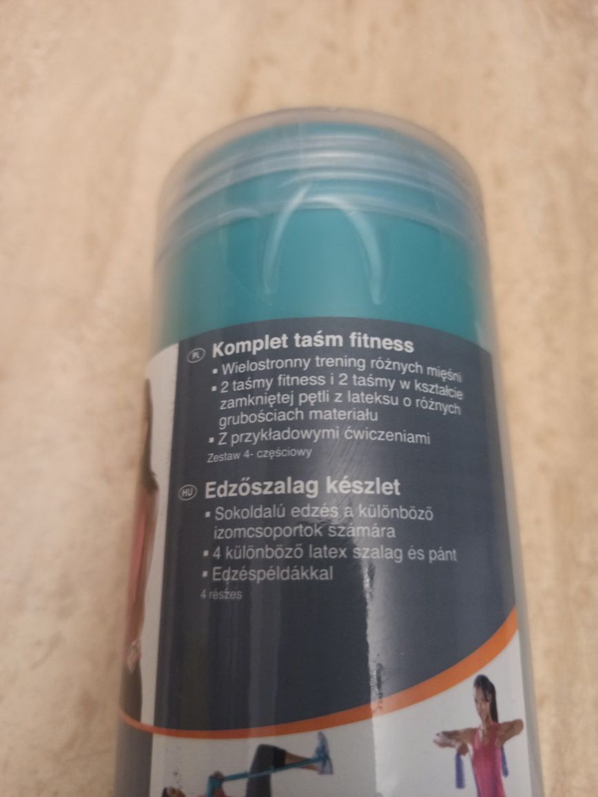 4 taśmy fitness do ćwiczeń w dwóch kolorach