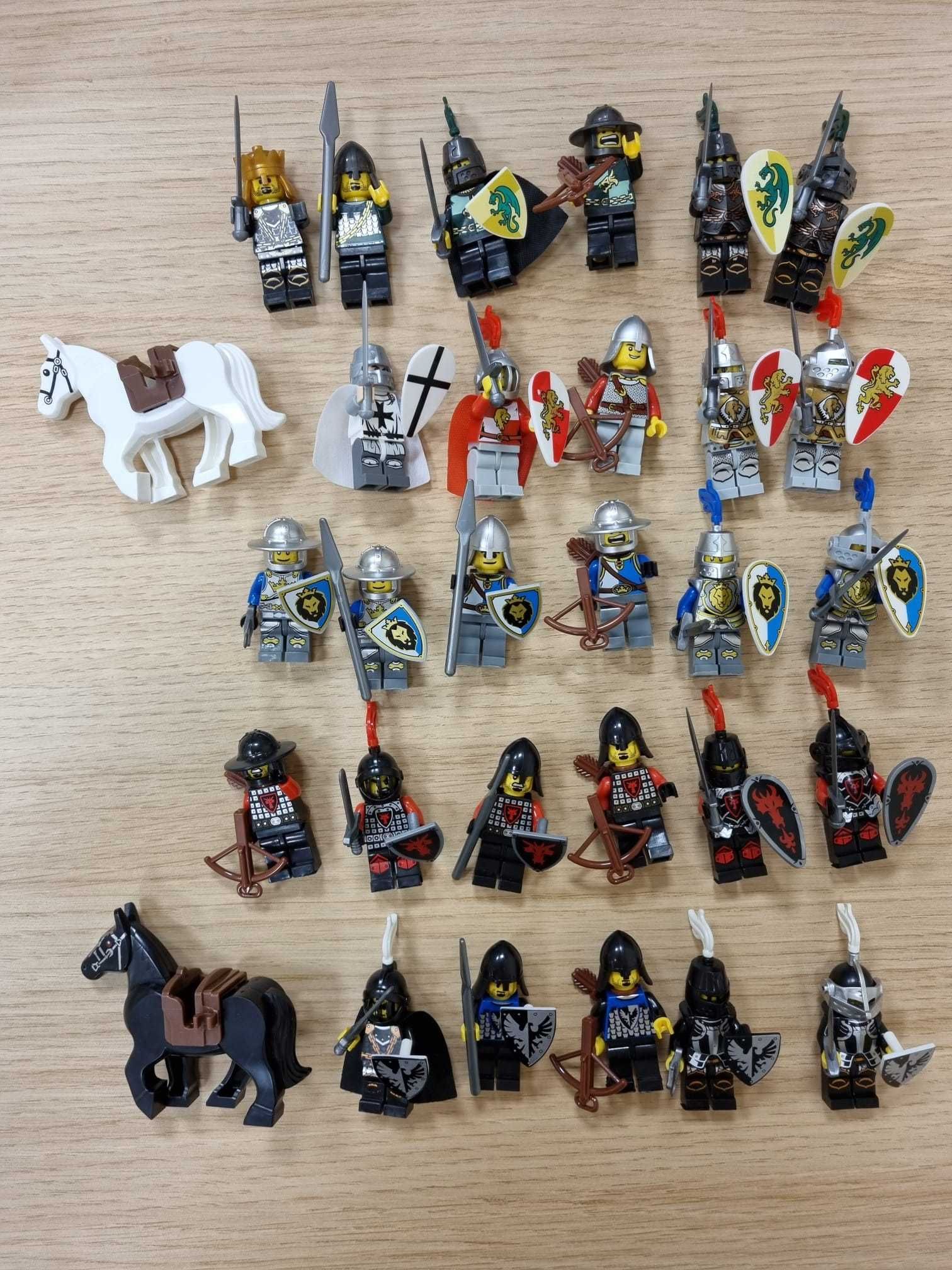 Mix rycerzy ludziki z klocków minifigurki koń król artur zielony smok