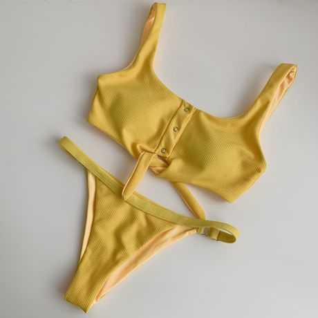 żółty dwuczęściowy strój kąpielowy 36 / S ideał