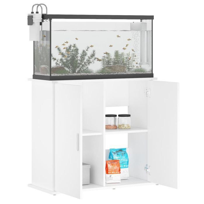 Vidaxl Szafka Pod Akwarium, Biała, 81X36X73Cm, Materiał Drewnopochodny