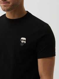 Karl Lagerfeld Koszulka Rozmiar 3XL Nowa Męska Czarna Bluzka Wiosna