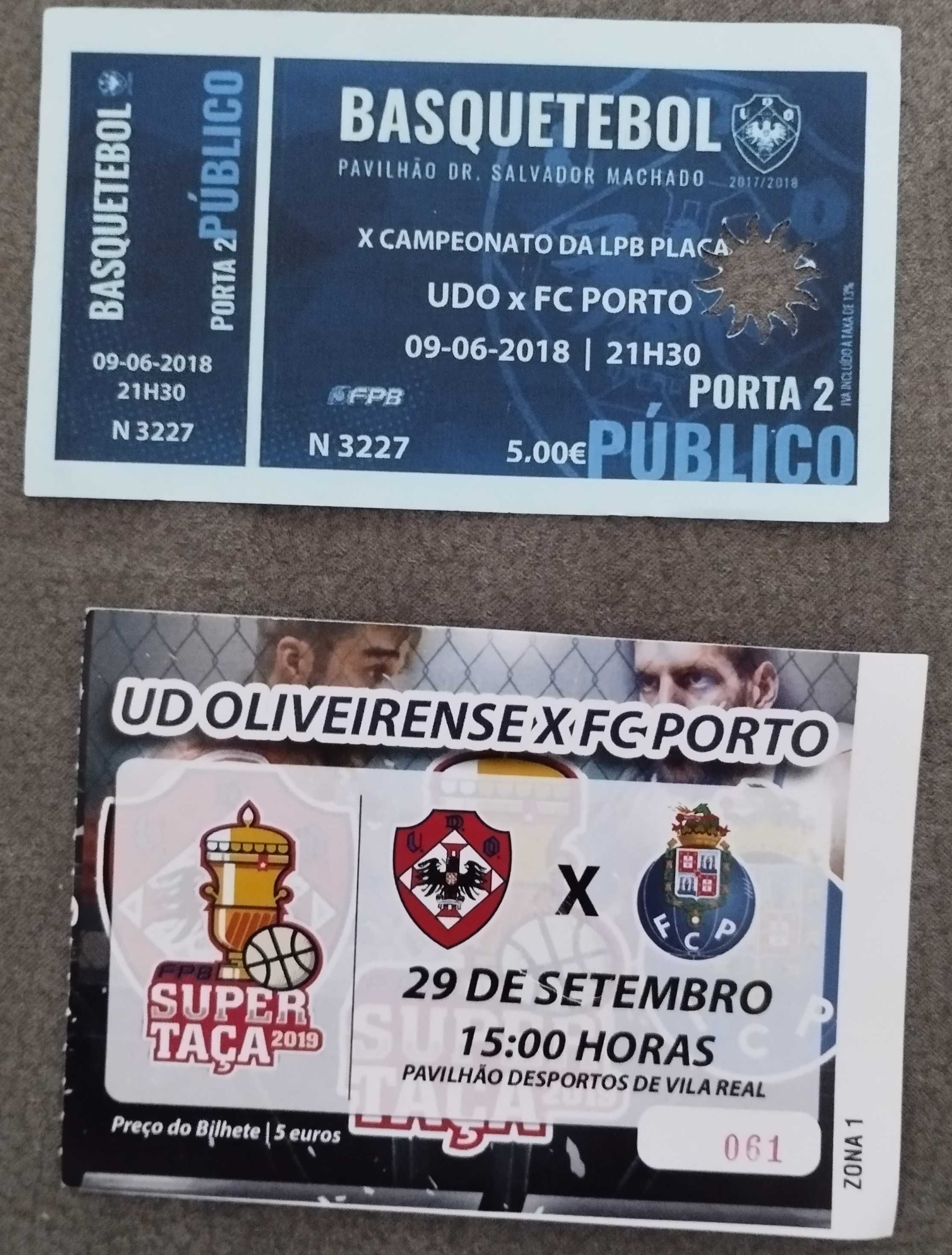 6 Bilhetes Históricos de Modalidades FC Porto